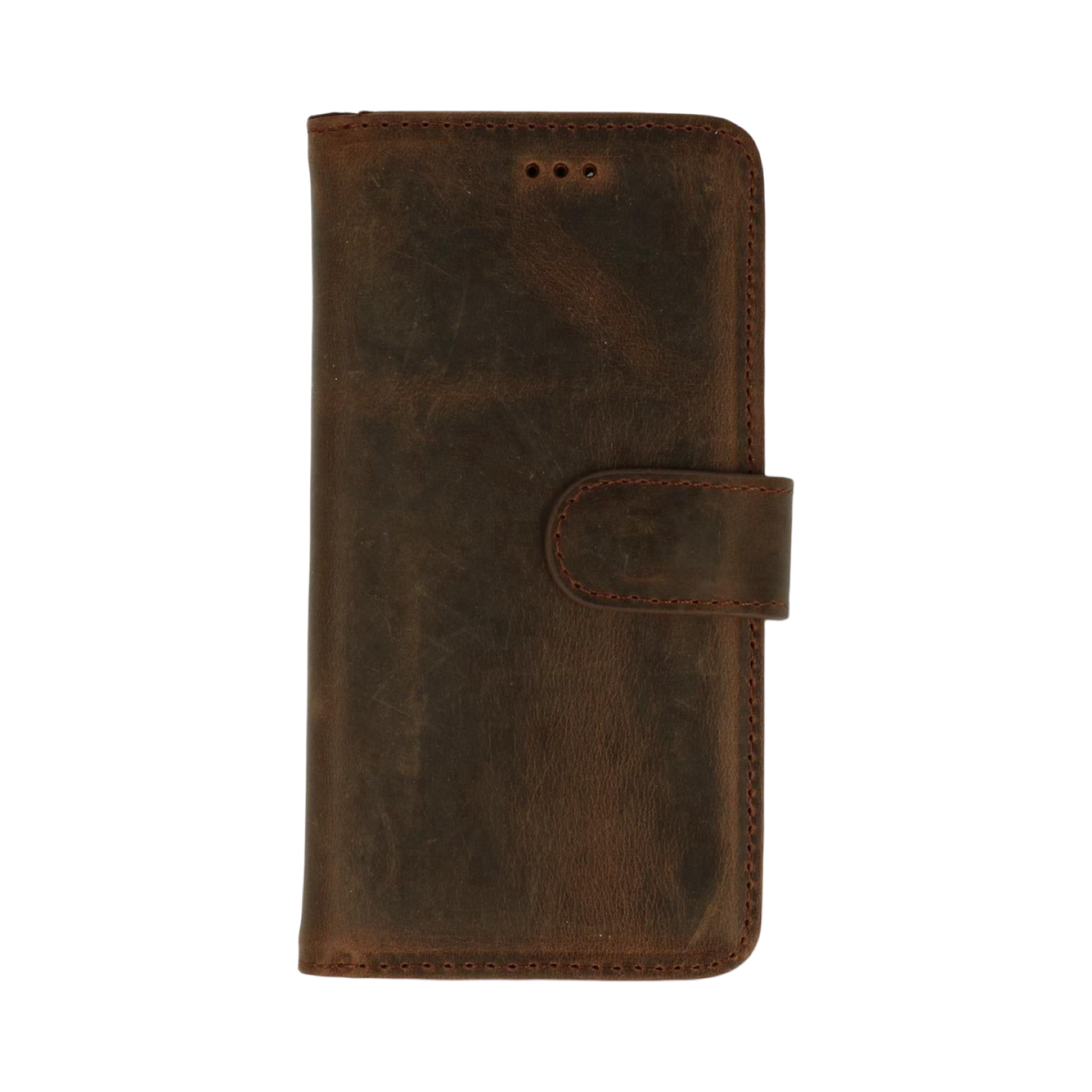 Leer hoesje iphone Bruin Apple iPhone 14 plus Hoesje - Handgemaakt Echt Lederen Portemonnee Book Case - Afbeelding 1