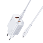 Trusmi Oplader PD20W A+C Fast Charger Set met C-naar-C 1M Kabel 60W