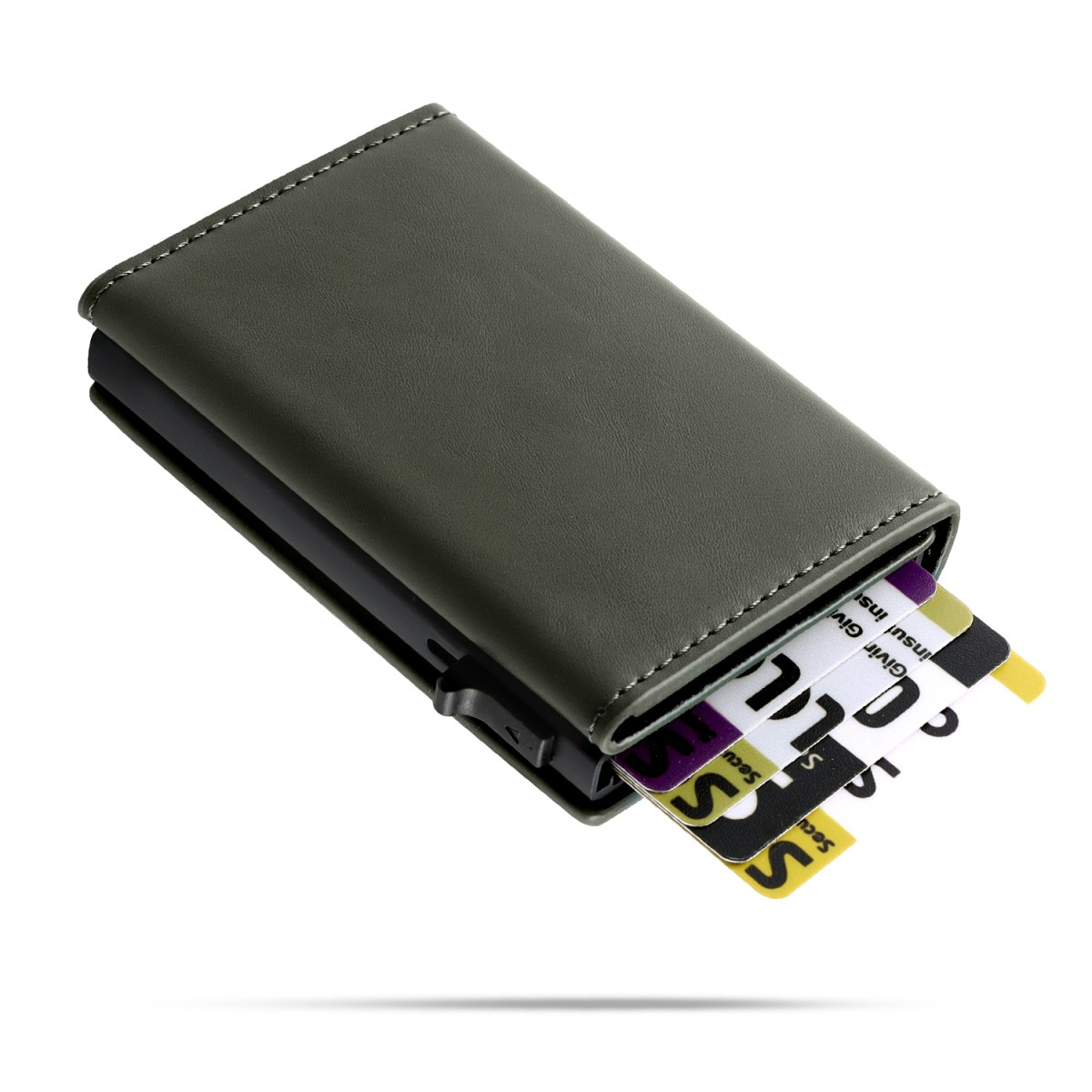 IMG_0405 CM Luxe RFID Pop-Up Mini Wallet Case – Uitschuifbare Pasjeshouder – Anti-Skim Bescherming - Afbeelding 1