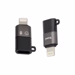 TRUSMI Lightning Male naar USB-C Female Audio Charging Adapter Grijs