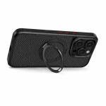 Hoesje iPhone 15 Pro TRUSMI Carbon Fiber MagSafe – 360° Kickstand Zwart - Afbeelding 4