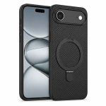 Hoesje iPhone Air TRUSMI Carbon Fiber MagSafe – 360° Kickstand Zwart - Afbeelding 6