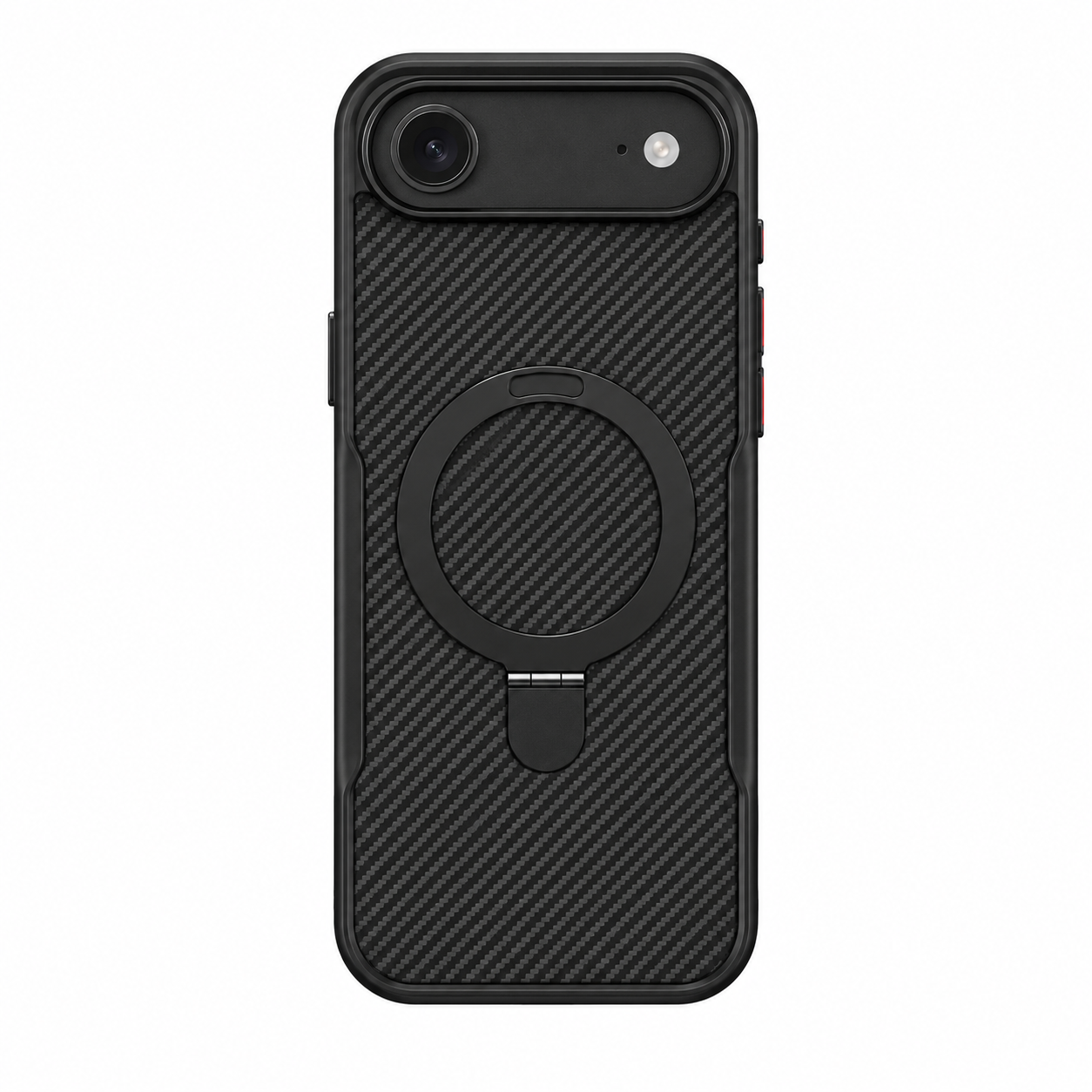 Hoesje iPhone Air TRUSMI Carbon Fiber MagSafe – 360° Kickstand Zwart Hoesje iPhone Air TRUSMI Carbon Fiber MagSafe – 360° Kickstand Zwart - Afbeelding 1