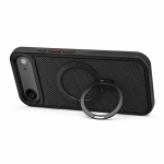 Hoesje iPhone Air TRUSMI Carbon Fiber MagSafe – 360° Kickstand Zwart - Afbeelding 4