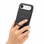 Hoesje iPhone Air TRUSMI Carbon Fiber MagSafe – 360° Kickstand Zwart - Afbeelding 2