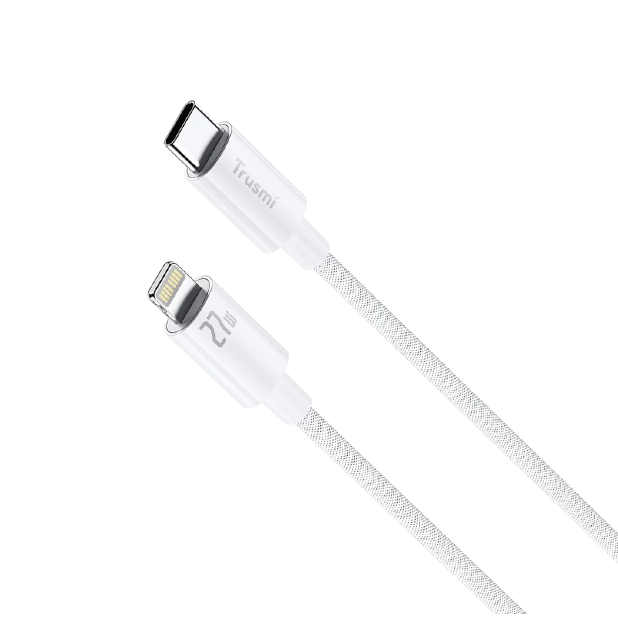 Trusmi 27W USB-C To Lightning Braided Charging Cable 2M- White Trusmi 27W USB-C To Lightning Braided Oplaadkabel - Wit - Afbeelding 1