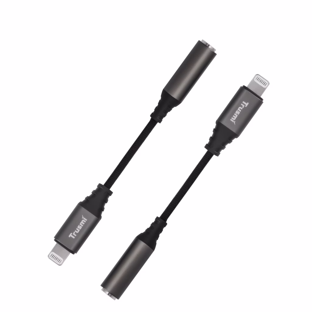TRUSMI Lightning naar 3.5mm AUX Adapter 10 cm - iPhone - iPad